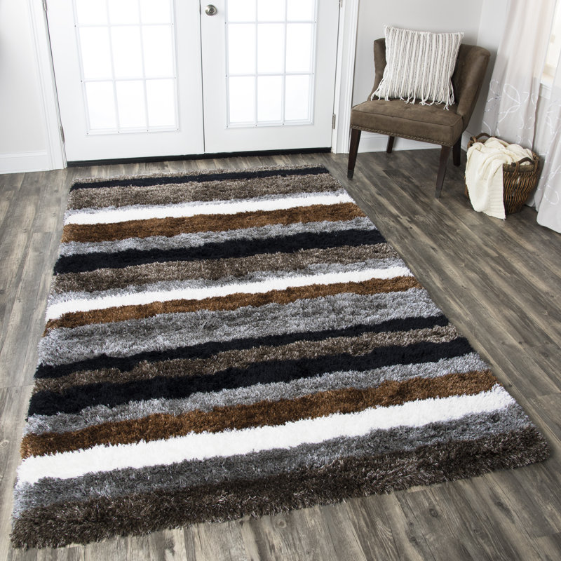 Ebern Designs Doylestown HandTufted Brown/Gray Area Rug Wayfair